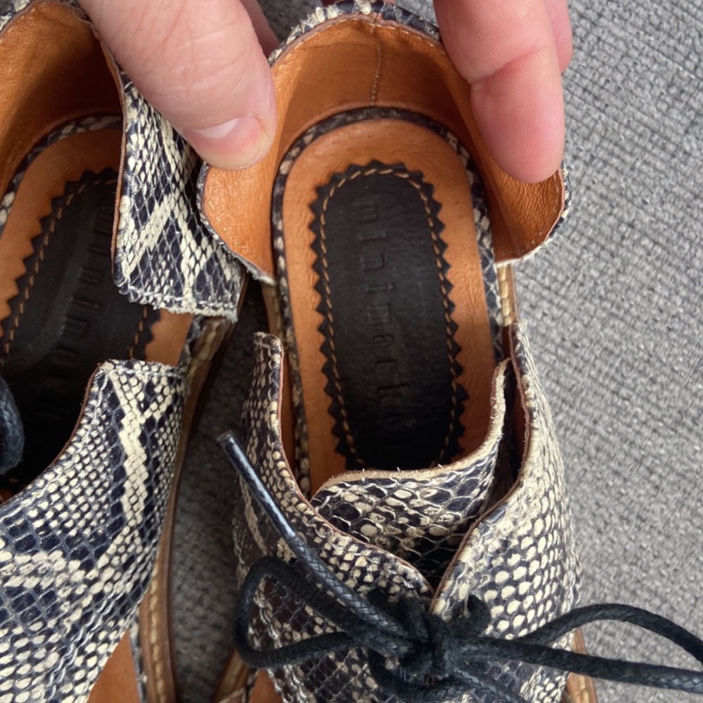 Minimarket cut out leather snakeskin print Oxford size 6.5 or 37. - Picture 6 of 10